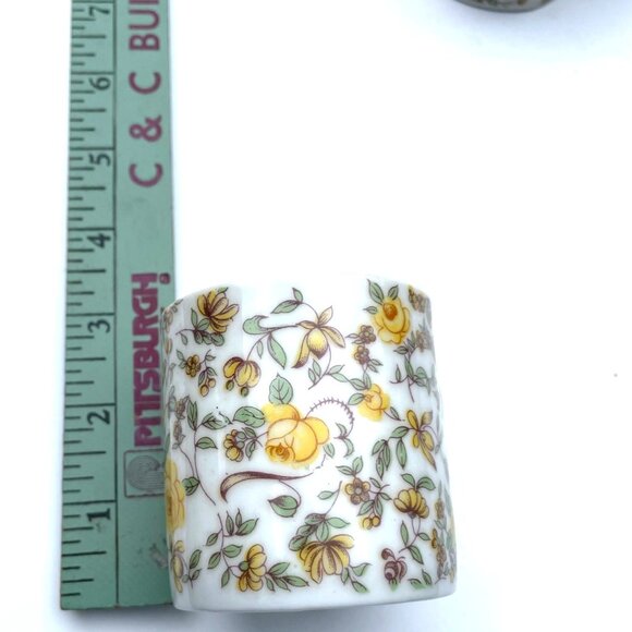 Vintage Japanese Chintz Floral Ceramic Coffee Tea Espresso Mugs Set Of 5 - Picture 5 of 6